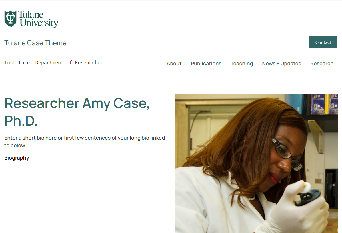 Tulane Case template screenshot