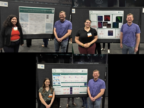 Luisa (left), Maria (right), Chloe (center) Each standing next to their posters with Dr. Fadok