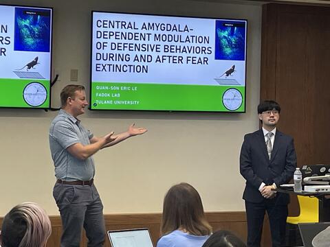 Dr. Fadok introduces Eric for his dissertation defense.