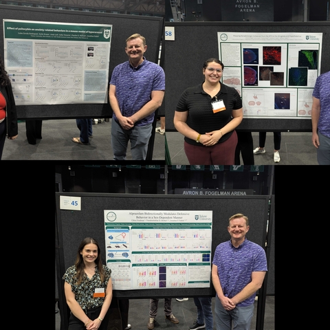 Luisa (left), Maria (right), Chloe (center) Each standing next to their posters with Dr. Fadok